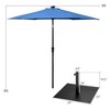 Costway 9ft Market Patio Umbrella w/Solar Lights & 40 LBS Steel Umbrella Stand - 3 of 4