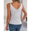 Womens Hollow Out Knitted Vest Beach Vacation Tank Top Summer Casual Sleeveless V-Neck Tanks Crop Tops - 4 of 4