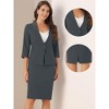 Allegra K Women's Office Work Collarless Blazer Pencil Skirt Business Suit Set 2 Pcs - 2 of 4