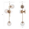LNC Charm 3-Lights Clear Glass Globe Modern/Contemporary  Wall Lights,Gold/Polished Gold/Black,12in/12.5in - 3 of 4