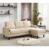 Upholstered L-Shaped Sectional Sofa with Storage Ottoman, Built-in USB Charging Port, Dual Cup Holders, Armrest Storage Compartments - 3 of 4