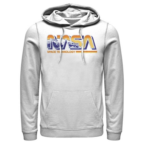 Men's NASA Space Technology Logo Pull Over Hoodie - White - Large