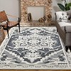 Non-Shedding Non Slip Area Rug, Medallion Textured Carpet, Vintage Floral Floor Carpet for Dining Room Home Office Playroom Dorm Living Room Bedroom - 4 of 4