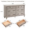 Farmhouse 7 Drawers Dresser for Bedroom with 4 Solid Wood Feet & Column Decor & Metal Slide, Storage Dressers for Bedroom - 2 of 4