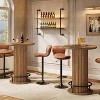 Lantine 35.4" Round Bar Table, Wooden Bistro Cocktail Table with Metal Footrest, High Top Pub Tables for Small Space - 4 of 4