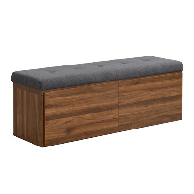 TiramisuBest Retro Shoe Bench with Cushion, 42” Entryway Storage & Seating Solution