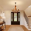 BAOURE Rustic Foyer Chandelier 8 Light Farmhouse Candle Style Light Fixtures, 30in Vintage Faux Wood Chandeliers for Dining Room Entryway, Brown - 3 of 4