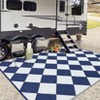 Outdoor Rug Modern Plastic Straw Carpet, Geometric Reversible Outdoor Plastic Straw Camping Rug, RV Mat for Deck, Backyard, Balcony, Porch - 3 of 4