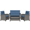 Celebalcony 4 Piece Wicker Complete Patio Set With Cushions - 2 of 4