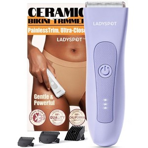 LADYSPOT Bikini Trimmer for Women, Trimmer Shaver for Women, Waterproof, with 3 Guards,Replaceable Hypoallergenic Ceramic Blade, Purple - 1 of 4