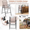 Tangkula Outdoor Folding Bar Chair Set of 2 Patio Dining Chairs w/ Breathable Fabric - 4 of 4