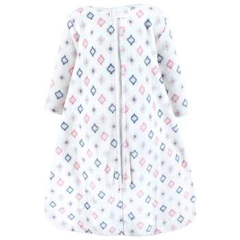 Hudson Baby Infant Girl Plush Sleeping Bag, Sack, Blanket, Long Sleeve Diamond