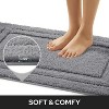 2-Piece Bath Mat Set - Super Soft Microfiber, Non-Slip & Machine Washable (20x32''+16x24'', Grey) - 3 of 4