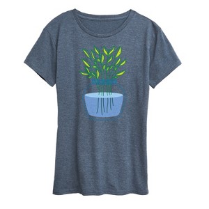 Women's - Instant Message - Plants In Vase Short Sleeve Graphic T-Shirt - 1 of 4