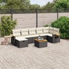 vidaXL Garden Sofa Set Black and Cream White - 2 of 4