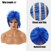 Unique Bargains Women Human Hair Wigs with Wig Cap Short Hair - 3 of 4