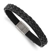 Chisel Stainless Steel Antiqued Black Braided Leather 8.25" Bracelet - 2 of 4
