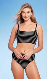 Women's Pucker Texture Square Neck Bikini Top - Kona Sol™