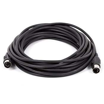 Monoprice MIDI Cable - 25 Feet - Black With Keyed 5-pin DIN Connector, Molded Connector Shells