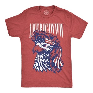 Mens Funny T Shirts Americawww Sarcastic Fourth Of July Bald Eagle Graphic Tee For Men - Crazy Dog Men's T Shirt - 1 of 4