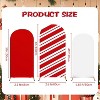 Set of 3 Christmas Party Arch Backdrop Cover Checkered Red Stripe Background Spandex Arch Stand Cover - 2 of 4