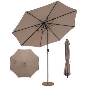 Costway 10ft Patio Umbrella Outdoor W/ 59 LBS Heavy-Duty Round Umbrella Stand - 1 of 4