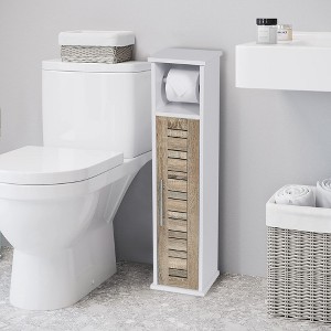 Evideco French Home Goods Toilet Paper Holder Stand Cabinet – Free-Standing, Space-Saving Storage - 1 of 4