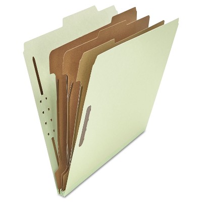 UNIVERSAL Pressboard Classification Folder Letter Eight-Section Gray-Green 10/Box 10293