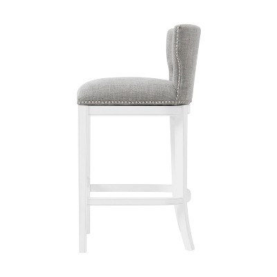 Miranda White Wood Swivel Bar Height Bar Stools - Set of 2