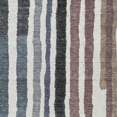 HomeRoots 10' X 14' Denim Blue Ivory And Charcoal Striped Washable Indoor Outdoor Area Rug