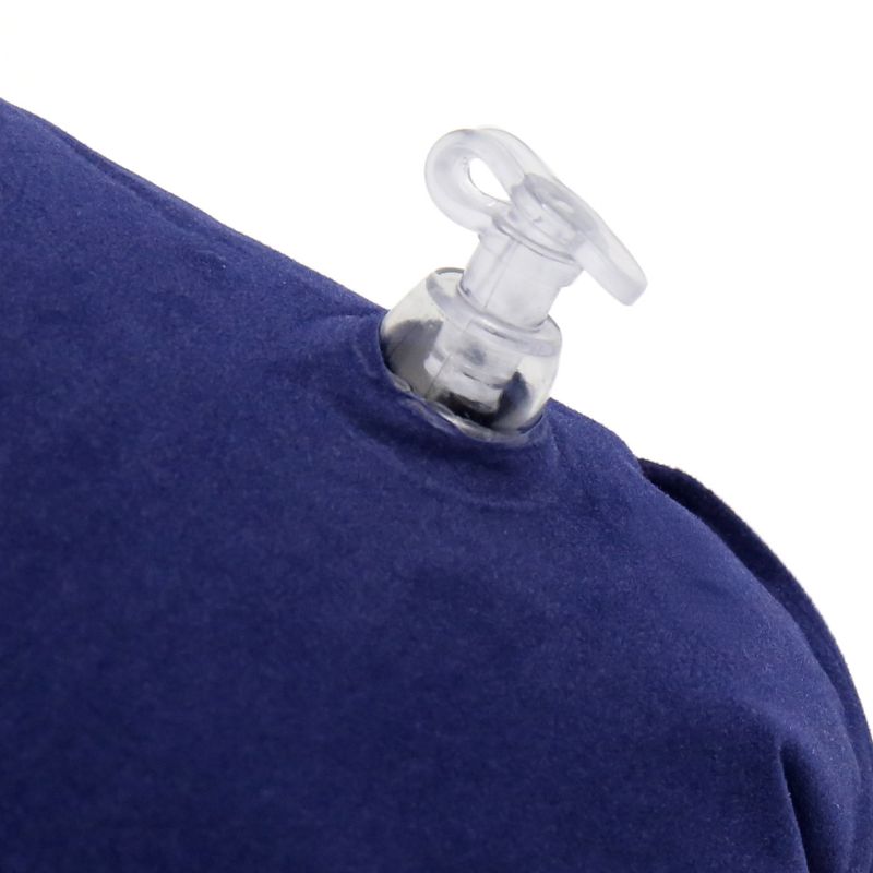 Unique Bargains 3 in 1 Neck Inflatable Pillow Shade Eye Mask Earplugs Travel Sleep Set Dark Blue, 5 of 7