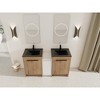 Vynxaria 60 in. Double Freestanding Glossy White Imitation Oak Plywood Bath Vanity with Black Ceramic Top KD-PACKING Ready to Assemble - 4 of 4
