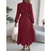 Midi Dresses for Women,Elegant Trendy Long Sleeve Dress Flowy Pleated A Line Vacation Dress Work Outfits - 2 of 4