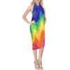 LA LEELA Women's Bikini Sarong Swimwear Swim Cover Up Skirt Summer Wraps Swimsuit Beach Wrap Coverups for Women Beachwear One Size Multi,Stripe - 3 of 4