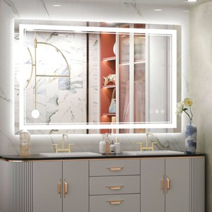 LED Bathroom Mirror Rectangle Mirror With Light Toilet Mirror With Adjustable LED Color Temperatures,Anti-Fog,Wall Mounted Mirror-The Pop Home - 1 of 4