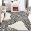 Washable Modern Contemporary Striped Rug Non Slip Low Pile Rug Soft Throw Floor Cover Foldable Indoor Carpet for Living Room Bedroom Playroom Nursery - 2 of 4