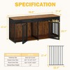 Famapy Large Dog Crate with Dual - Room: Brown Wood Grain,Metal Frame Ample Storage & Sturdy Build - 3 of 4
