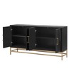 Sideboard Buffet Cabinet, Kitchen Pantry Storage Cabinet With 2 Adjustable Shelves, Metal Legs And Rectangular Handle - 4 of 4