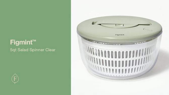 5qt Salad Spinner Clear - Figmint&#8482;, 2 of 10, play video