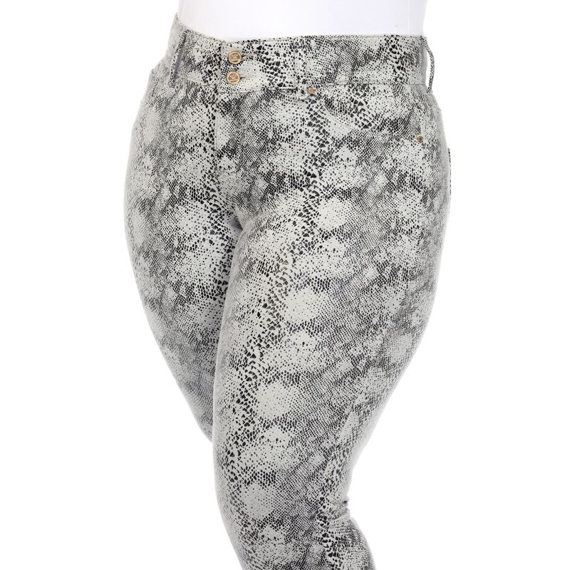 Plus Size Faux Suede Snake Print Pants - White Mark, 5 of 6