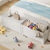 S/L Storage Chest, Wooden Storage Bench with 2 Safety Hinges, Easy Assembly, Modern Style Large Toy Chest for Entryway, Living Room, Bedroom - 3 of 4