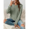 Oversized Hoodies for Women Casual Long Sleeve Textured Knit Drawstring Side Slit Pullover Sweatshirts with Pocket - 3 of 4