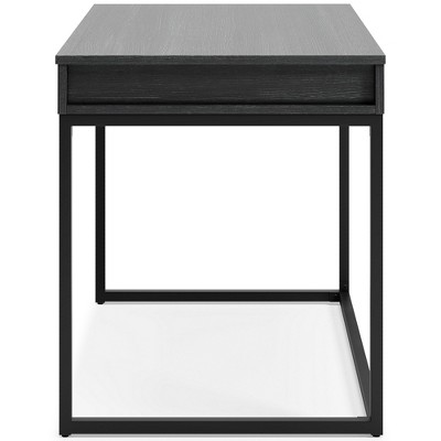 Sleek Black 36" Contemporary Home Office Desk with USB Port