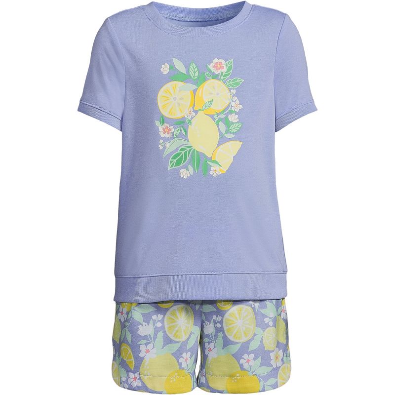 Lands' End Kids Short Sleeve Tee and Shorts Pajama Set, 1 of 4