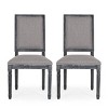 Set of 2 Rustic Dining Chairs with Upholstered Seat and Back,Fluted Wood Legs for Farmhouse Dining Room-Cuddlewood - 3 of 4