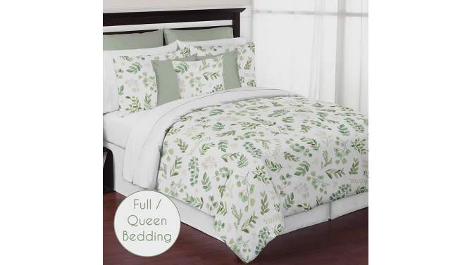 Sweet Jojo Designs Girl Baby Crib Bed Skirt Botanical Leaf Green and White, 2 of 5, play video
