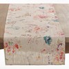 Saro Lifestyle Primavera Collection Printed Floral Design Table Runner, 16"x72", Beige - 2 of 3