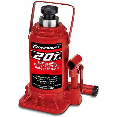 Powerbuilt 20 Ton Bottle Jack for Automotive Car Vehicles with Forged Iron Saddle & Oversized Cast Iron Base, Red