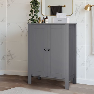Hyleory Bathroom Floor Storage Cabinet, Freestanding Bathroom Storage Unit with 2 Adjustable Shelves, 11.8 x 23.6 x 31.5 Inches