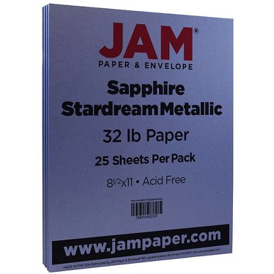 JAM Paper Metallic 32lb Paper 8.5 x 11 Sapphire Blue Stardream Metallic 173SD8511SA120